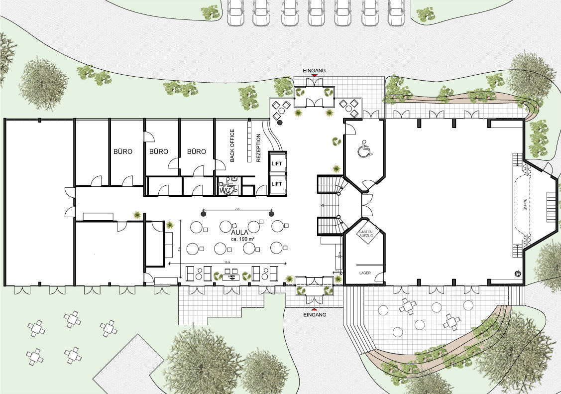 Tagungshaus Erdgeschoss-Plan